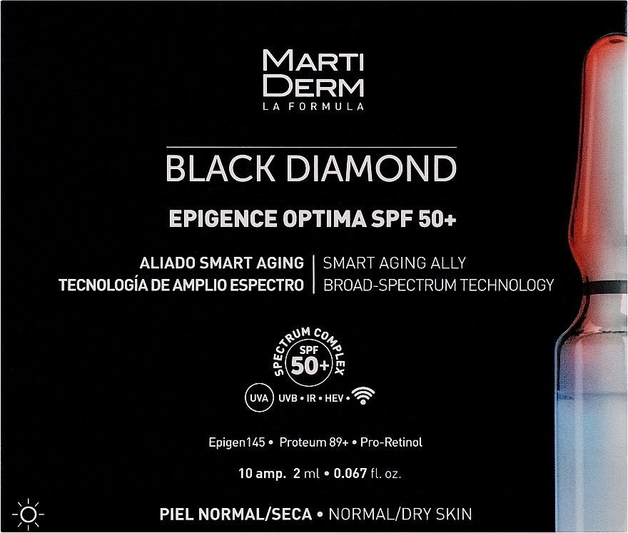 Sun Protection Face Ampoules - MartiDerm Black Diamond Epigence Optima SPF 50+ — photo N1