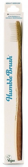 Bamboo Toothbrush for Adults - The Humble Co. Adult Medium White Toothbrush — photo N1