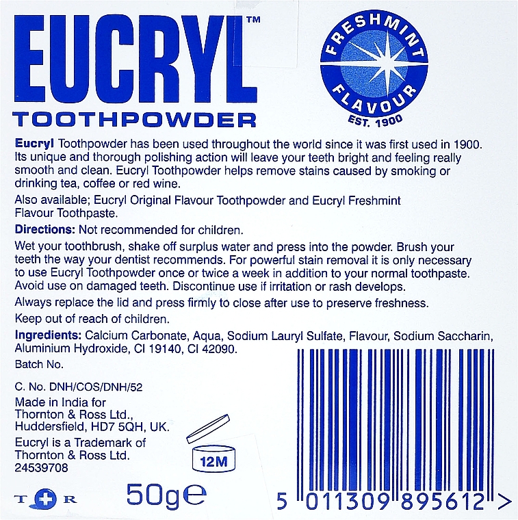 Toothpowder - Eucryl Toothpowder Freshmint — photo N3