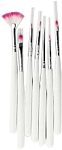 Nail Art Brush, white, 7pcs - Deni Carte — photo N2