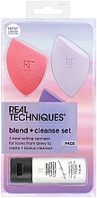 Fragrances, Perfumes, Cosmetics Set - Real Techniques Sunrise To Sunset Blend + Cleanse Set (sponge/3pcs + cl/gel/30ml)