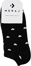Women Short Socks with Hearts, 1 pair, black - Moraj — photo N1