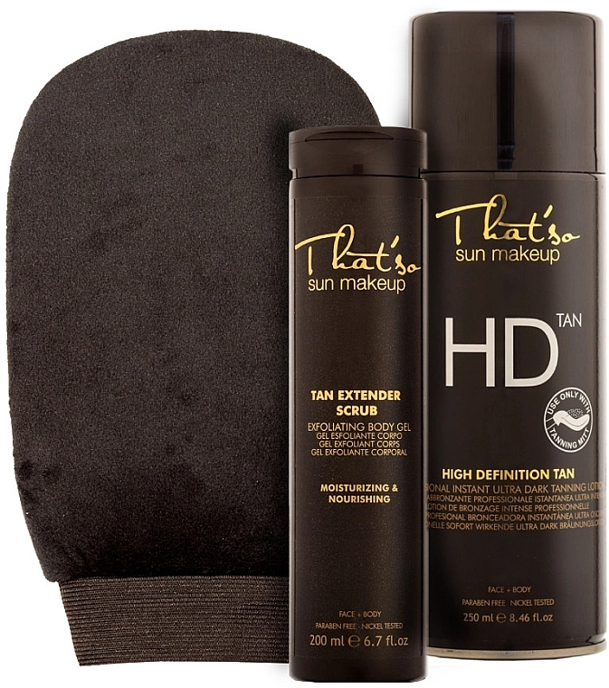 Body Care Set - That'So HD Tan Kit (spray/200ml + scr/250ml + glove) — photo N1