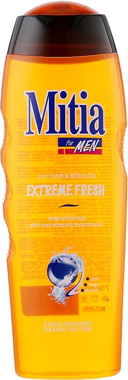 Men Shampoo & Shower Gel 2in1 "Extreme Fresh" - Mitia Hair and Body Gel — photo N1