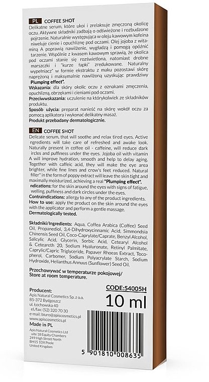 Biorevitalizing Eye Serum - APIS Professional Coffee Shot Biorevitalizing Eye Serum — photo N5