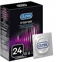 Fragrances, Perfumes, Cosmetics Ribbed Latex Condoms with Stimulating Silicone Lubricant, 24 pcs - Durex Intense Orgasmic