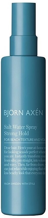 Salt Hair Spray "Texture & Volume" - BjOrn AxEn Salt Water Spray Strong Hold Beach Texture & Volume — photo N1