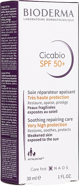 Sun Protective Repairing Cream - Bioderma Cicabio SPF 50+ — photo N6