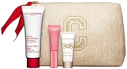 Fragrances, Perfumes, Cosmetics Set - Clarins Radiance Collection (f/balm/50ml + l/gloss/5ml + primer/10ml + pouch)