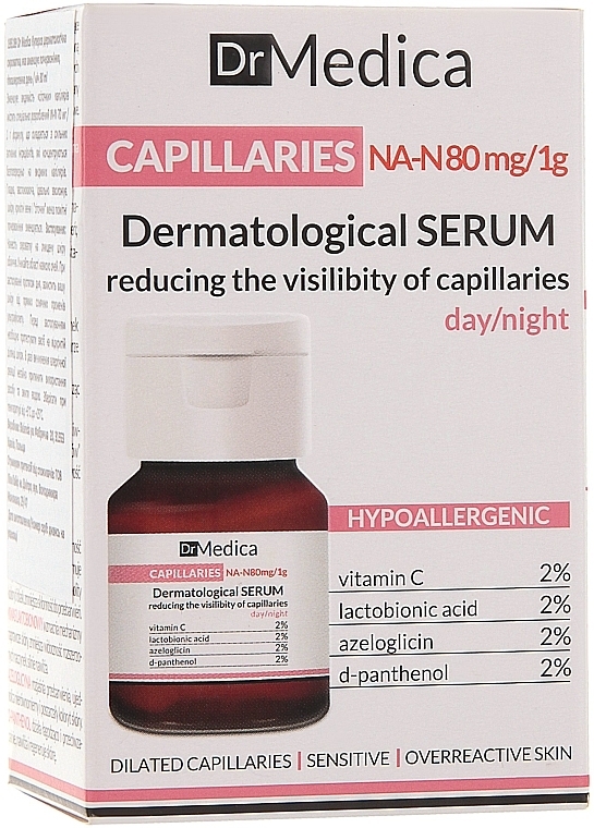 Dermatological Hypoallergenic Anti-Redness Serum - Bielenda Dr Medica Capillaries Dermatological Serum Reducing The Visibility Of Broken Capillaries — photo N3