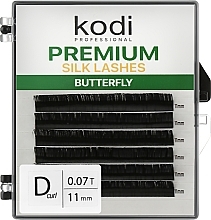 Butterfly Green D 0.07 False Eyelashes (6 rows: 11 mm) - Kodi Professional — photo N1