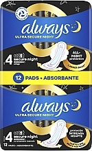 Fragrances, Perfumes, Cosmetics Sanitary Pads, 12pcs - Always Ultra Secure Night Instant Dry Protection