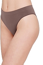 Seamless Thong "String Briefs Color", deep taupe" - Giulia — photo N5