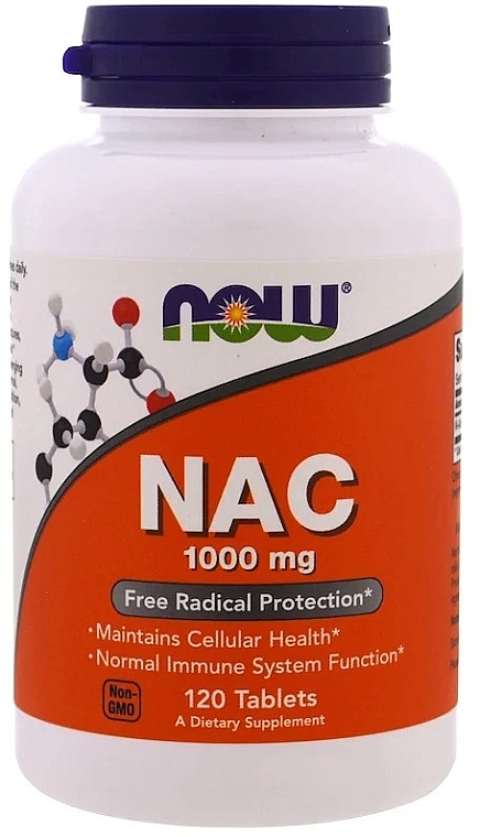 Dietary Supplement "NAC", 1000mg - Now Foods NAC Tablets — photo N2