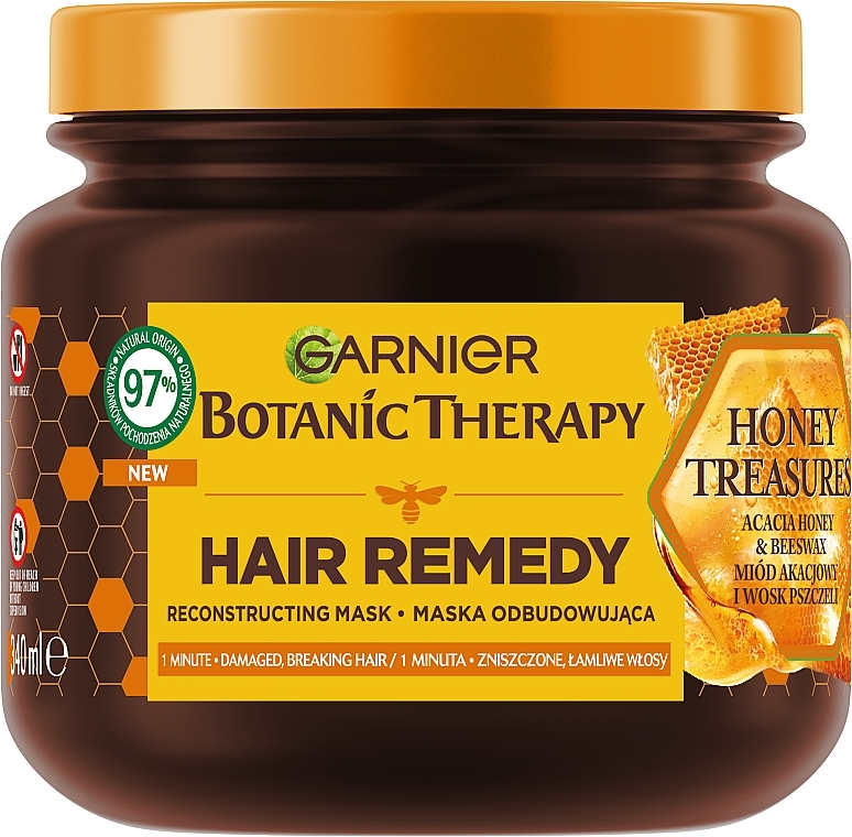 Honey Treasures Hair Mask - Garnier Botanic Therapy Hair Remedy Honey Treasures Reconstructing Mask — photo N1