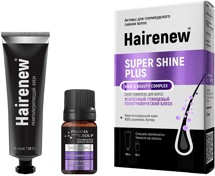 Innovative Hair Complex "100% Mirror Gloss" - Hairenew Super Shine Plus Hair & Beauty Complex — photo N9