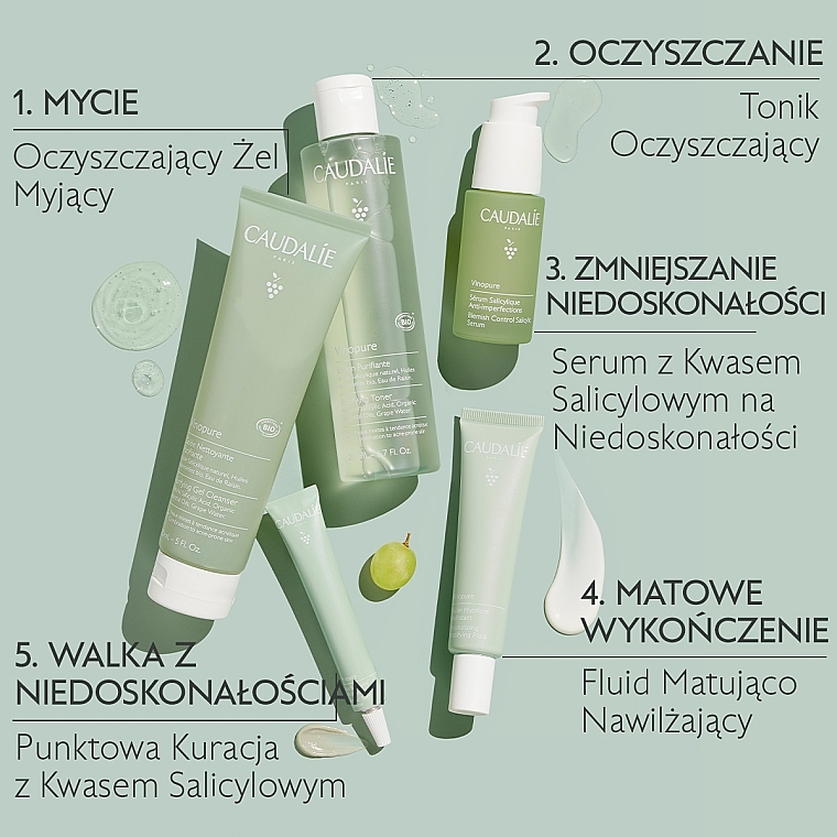 Cleansing Gel for Combination & Acne-Prone Skin - Caudalie Vinopure Purifyng Gel Cleanser — photo N48