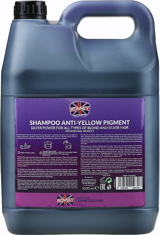 Hair Shampoo - Ronney Professional Anti-Yellow Pigment Silver Power Shampoo — photo N38