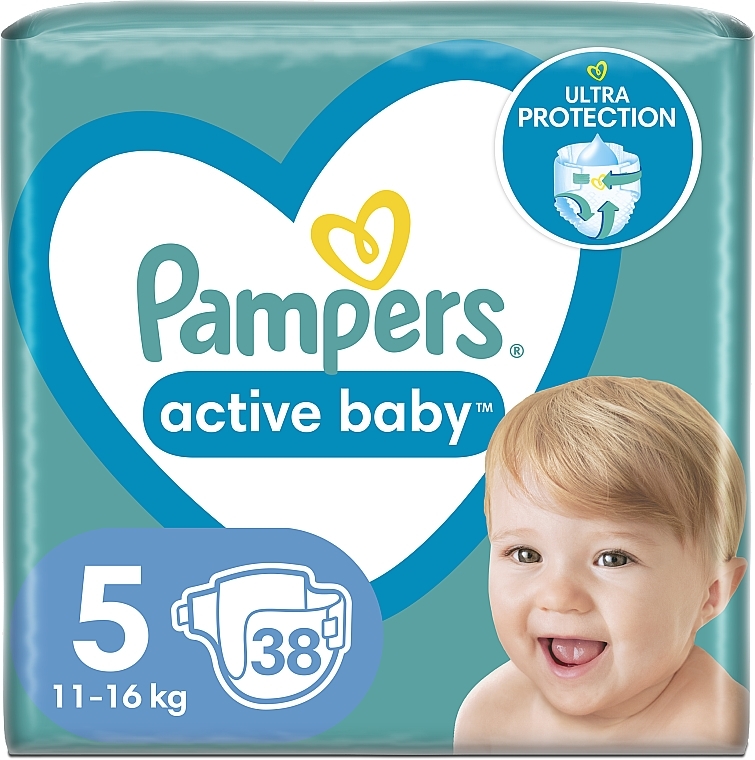 Diapers Active Baby 5 (11-16 kg), 38 pcs. - Pampers — photo N1