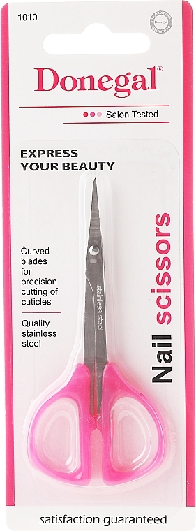 Cuticle Scissors, plastic handles, 1010, pink - Donegal — photo N1
