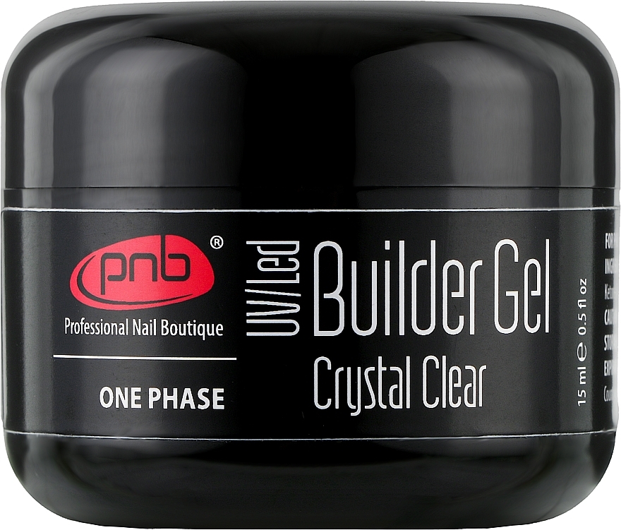 Transparent Single-Phase Nail Builder Gel - PNB Builder Gel Crystal Clear — photo N1