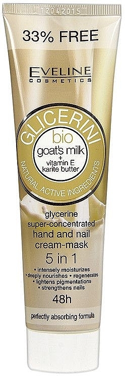 Highly-Concentrated Glycerin Hand & Nail Cream Mask 5in1 - Eveline Cosmetics Glicerini Bio — photo N3