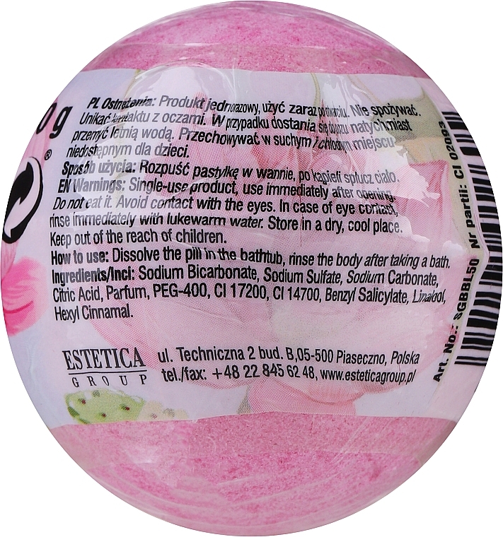 Bath Bomb with Lotus Scent, pink - Belle Nature — photo N2