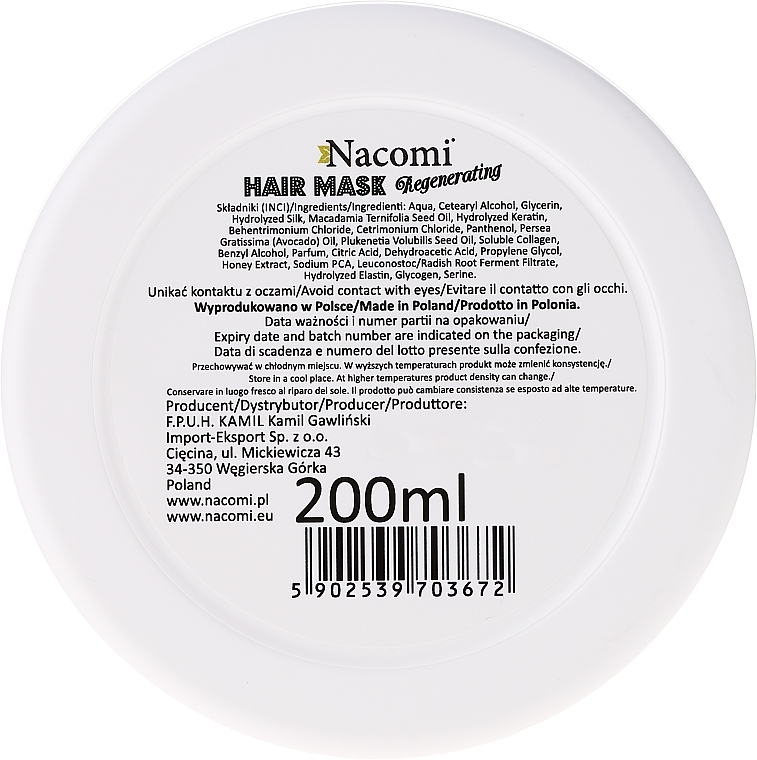 Regenerating Hair Mask - Nacomi Regenerating Hair Mask — photo N19