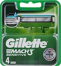 Shaving Razor Refills, 4 pcs. - Gillette Mach3 Sensitive — photo N1