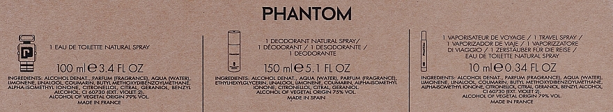 Paco Rabanne Phantom - Set (edt/100ml + edt/10ml + deo/150ml) — photo N3