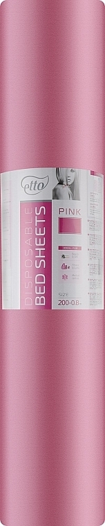 Disposable Sheets, 0.8m x 200m, roll, pink - Etto — photo N3