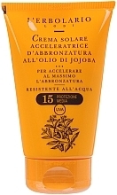 Fragrances, Perfumes, Cosmetics Quick Tan Cream with Jojoba Oil SPF15 - L'Erbolario Crema Solare Acceleratrice D'Abbronzatura All'Olio Di Jojoba