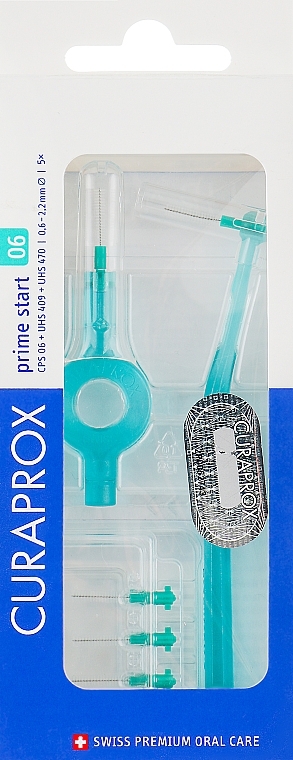 interdental Brush Set "Prime Start", CPS 06S, 2 holders, turquoise - Curaprox — photo N2