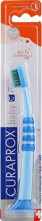 Kids Toothbrush, blue with green bristles - Curaprox — photo N1