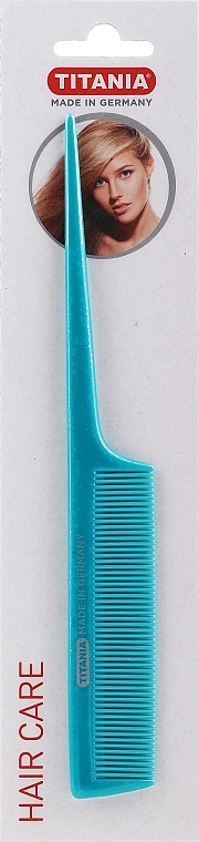 Hair Comb with Plastic Handle 20.5 cm, turquoise - Titania — photo N1