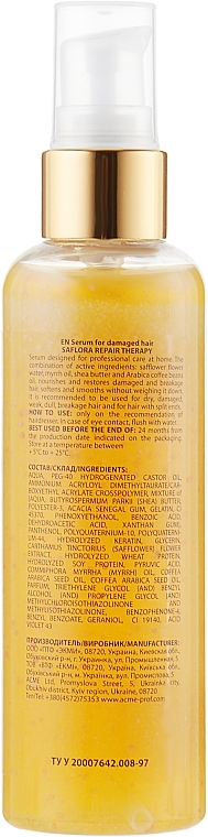 Damaged Hair Serum - Demira Professional Saflora Repair Therapy — photo N2