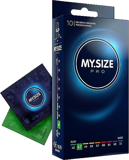 Latex Condoms, 46-size, 10 pcs - My.Size Pro — photo N1