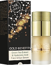 Face Serum - Sea of Spa Gold Benefits Green Tea Extract & Hyaluronic Acid Face & Eye Serum — photo N2
