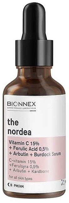 Face Serum - Bionnex The Nordea Vitamin C 15% + Ferulic Acid 0.5% + Arbutin + Burdock Serum — photo N1