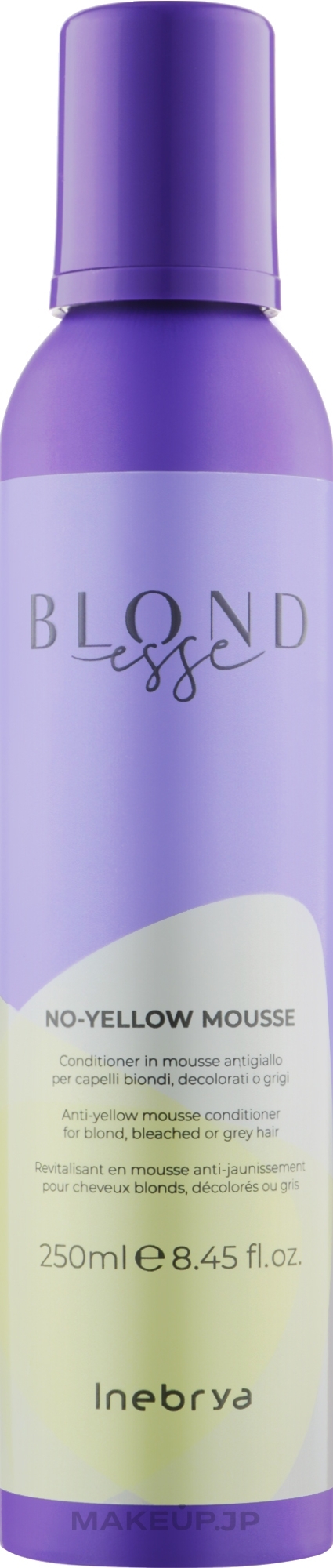Mousse Conditioner for Blonde, Bleached & Gray Hair - Inebrya Blondesse No-Yellow Mousse Conditioner — photo 250 ml