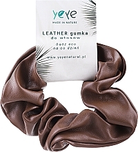 Fragrances, Perfumes, Cosmetics Leather Scrunchie, dark brown - Yeye Leather