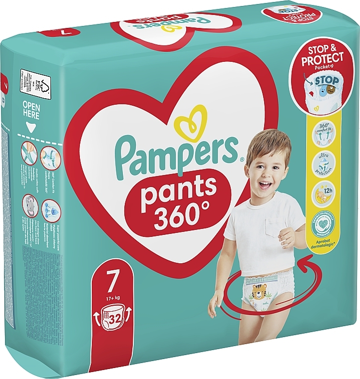 Diaper Pants, size 7, 17 kg, 32 pcs - Pampers — photo N15