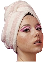 Microfiber Hair Towel, Pink + White - Trust My Sister — photo N14
