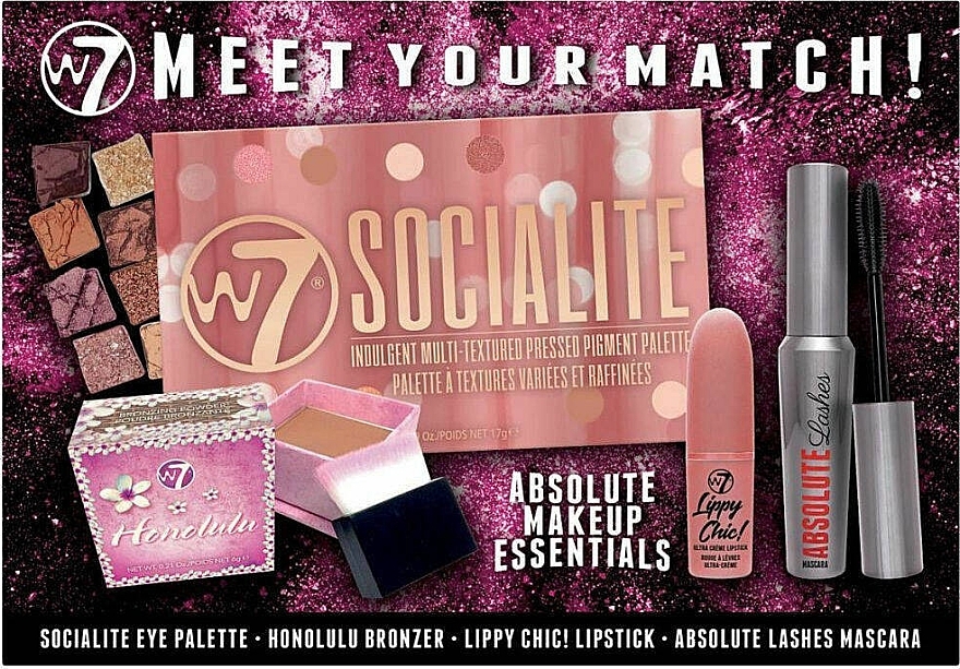 Set - W7 Meet Your Match Gift Set (mascara/13ml + palette/17/g + lipstick/3.5g + bronzer/6g) — photo N2