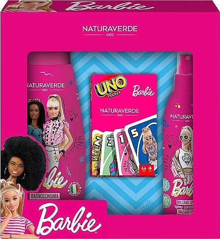 Set - Naturaverde Kids Barbie (bubble/bath/300ml + spray/200ml + cards/1pc) — photo N1