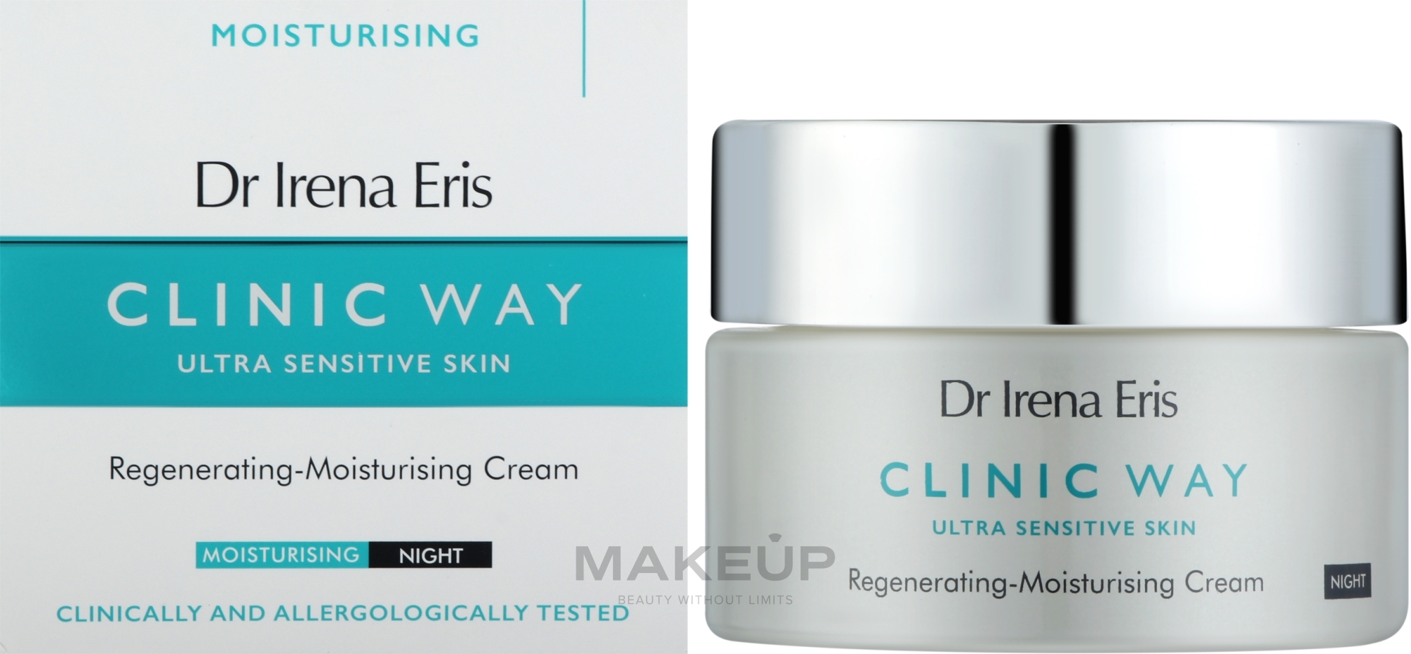 Regenerating & Moisturizing Night Face Cream - Dr. Irena Eris Clinic Way Ultra Sensitive Skin Regenerating-Moisturising Cream Night — photo 50 ml
