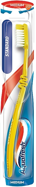 Medium Toothbrush 'Standard', yellow - Aquafresh Medium Toothbrush — photo N1