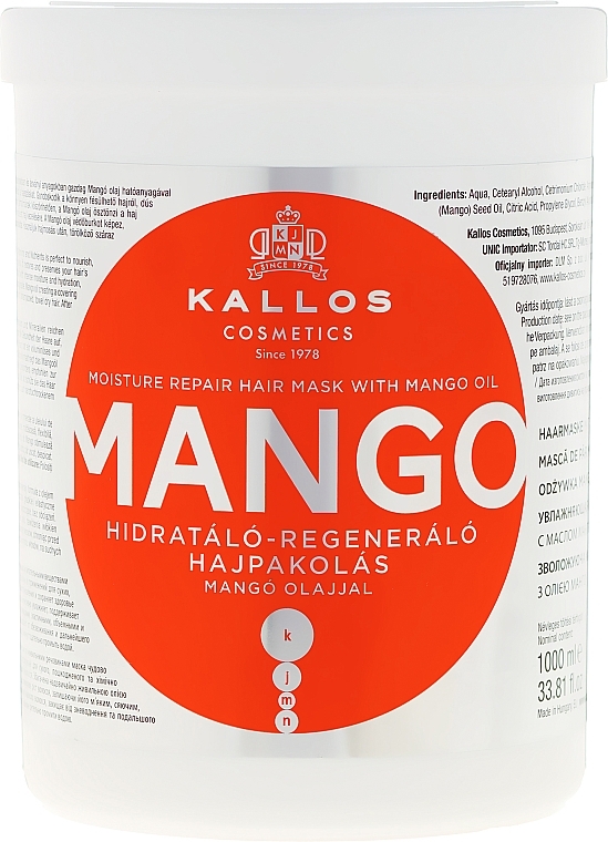 Hair Mask "Mango" - Kallos Cosmetics Mango — photo N11