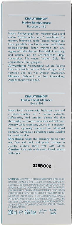 Facial Hydrogel with Phytocomplex & Hyaluronic Acid - Krauterhof Hyaluron Phytocomplex Hydrogel — photo N17