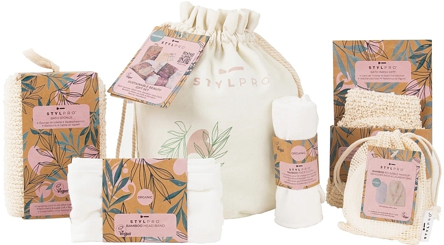 7-Piece Bamboo Natural Gift Bag - Stylideas Stylpro Bamboo Natural Gift Bag — photo N1